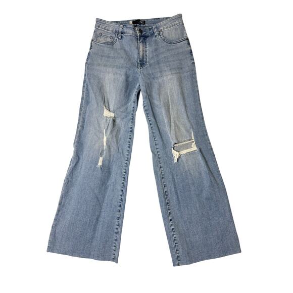 Kut from the Kloth Jeans Women's 10 JEAN Wide Leg Fab Ab High Waist Raw Hem - Picture 6 of 6
